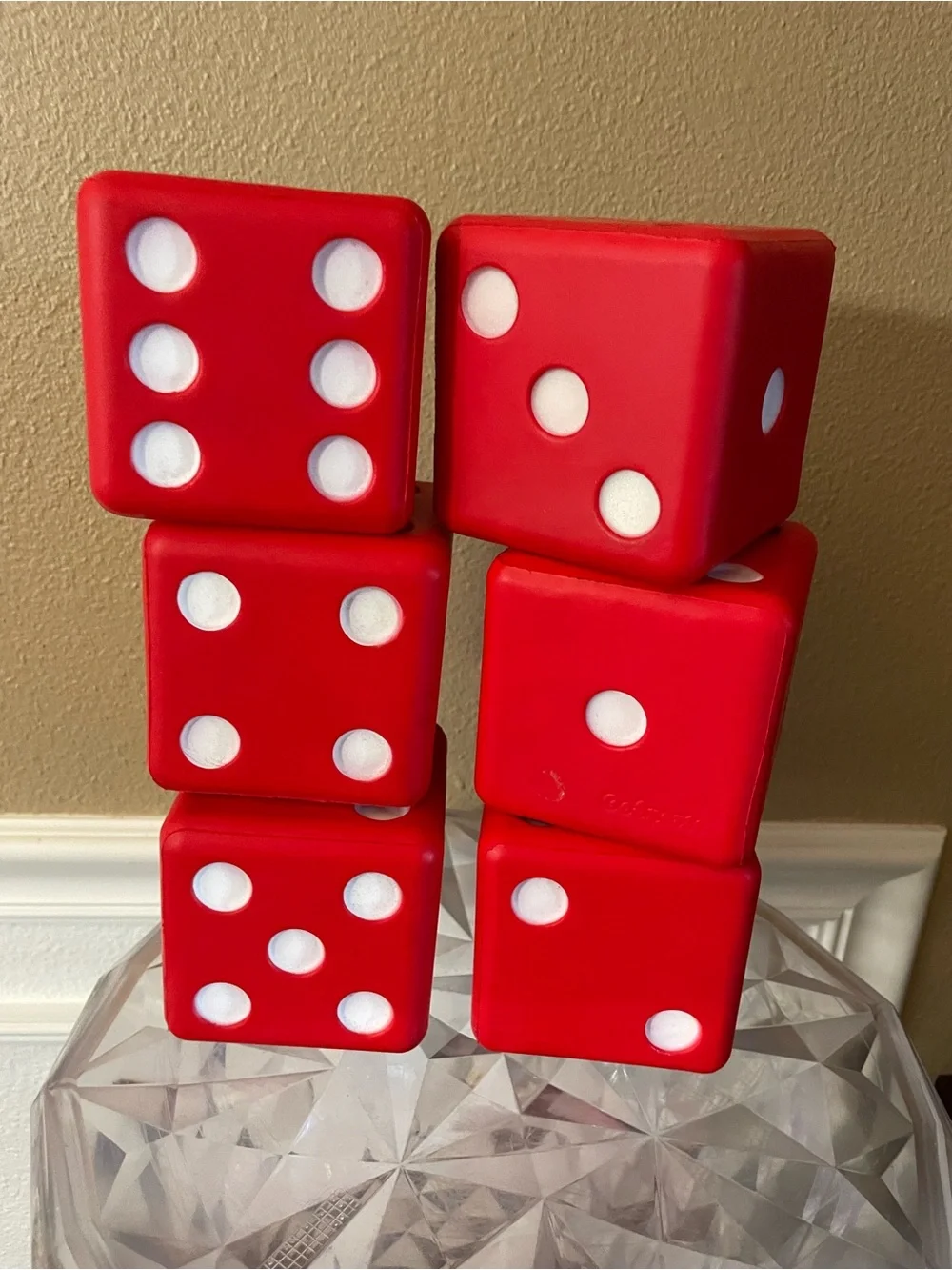 Go To Sports Huge Dice set of 6 Dice Red and White!